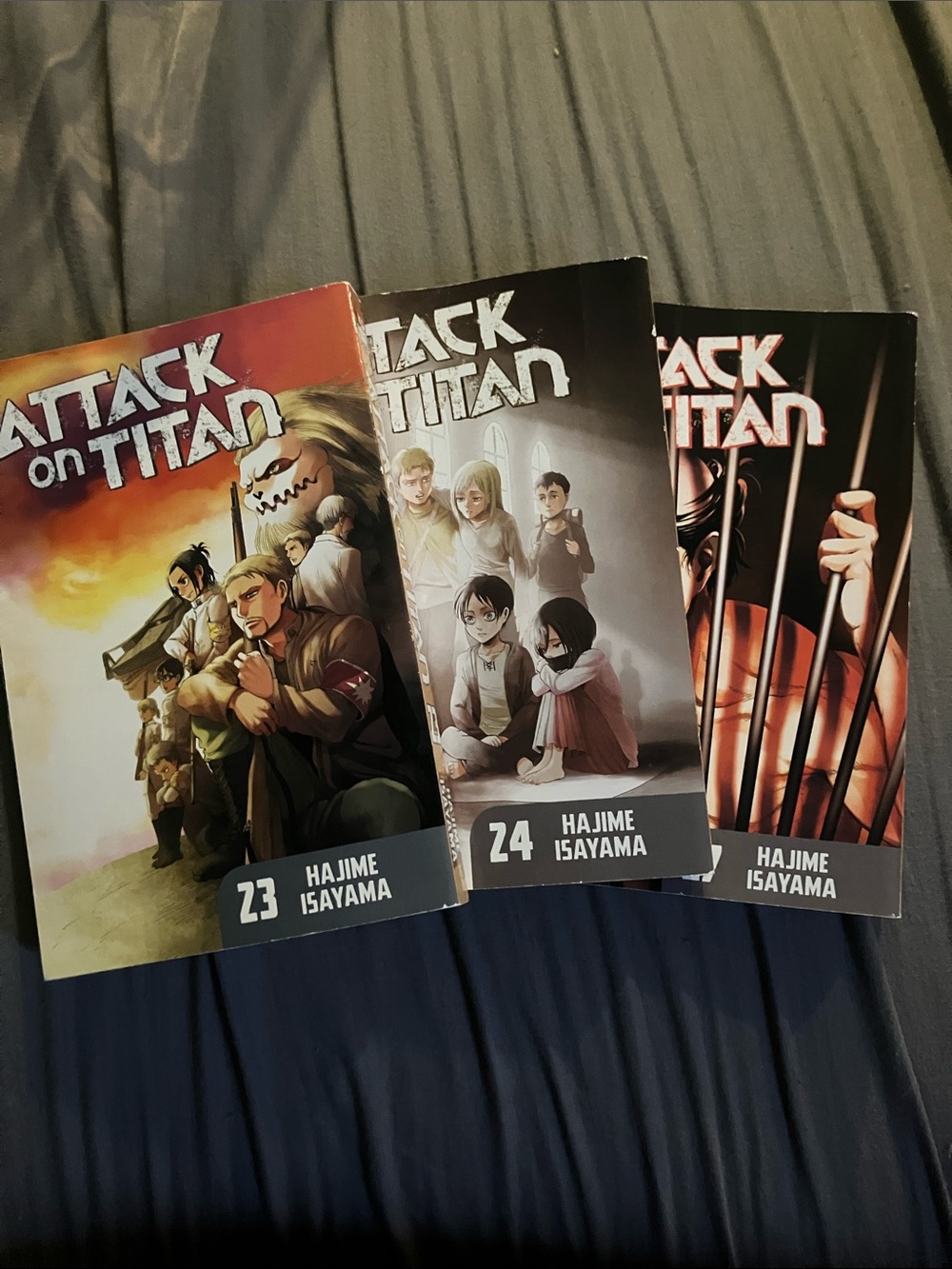Attack on Titan Volumes 23-25 Graphic Novel Set - Black/Gray Covers